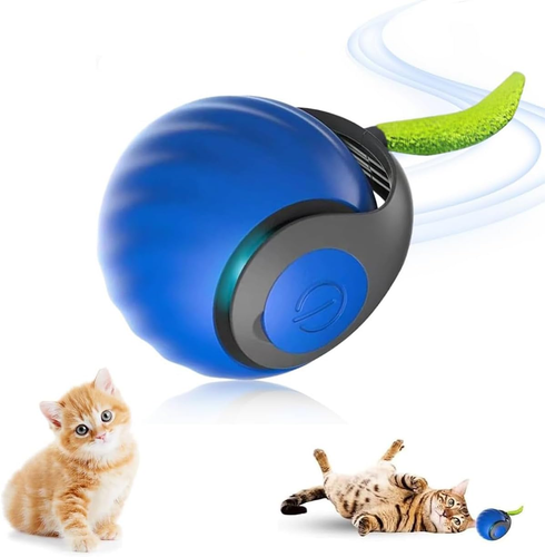 Interactive Cat Toy Ball Speedy Tail Cat Toy,Usb Rechargeable Smart Cat Toy Ball