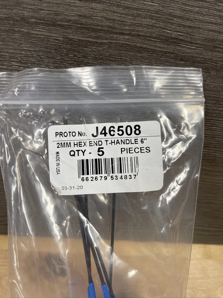 5 Pack PROTO J46508 Hex Key,Tip Size 2mm New - Image 2 of 2