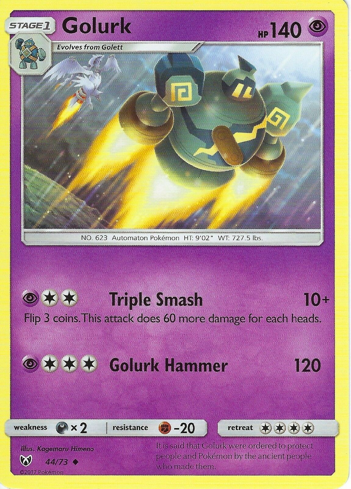 POKEMON CARD GOLURK 44/73 NO 623 AUTOMATON POKEMON TCG CCG