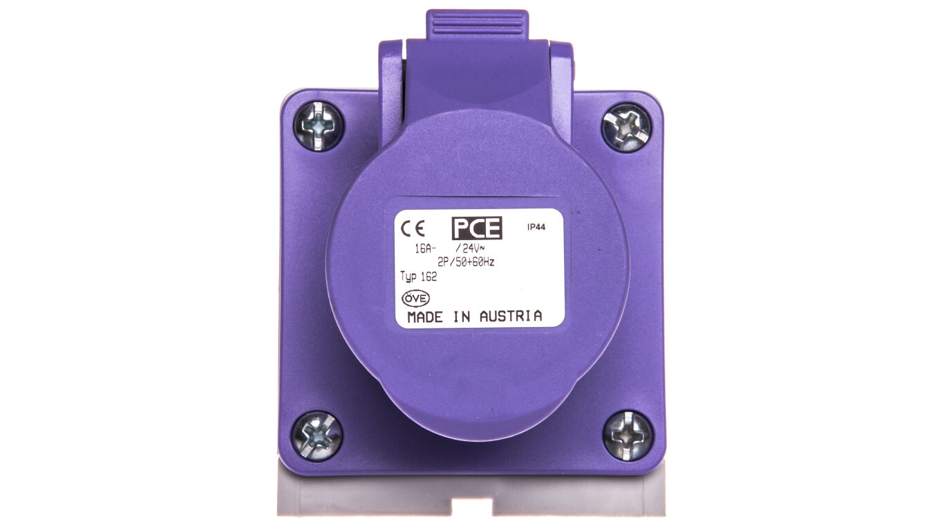 Fixed socket 16A 2P 24V purple IP44 TWIST 162v /T2UK