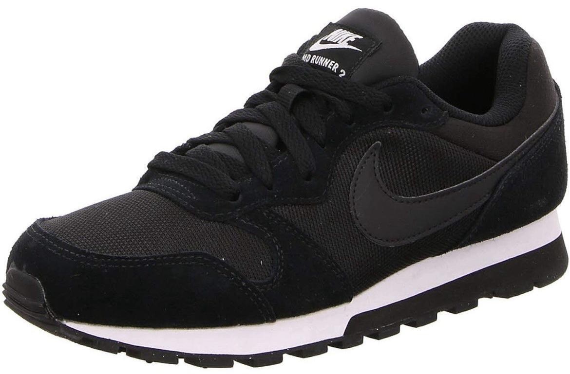 nike black and white md runner trainers
