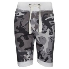 Kids Boys Fleece Camo Charcoal Sportswear Activewear Casual Fashion Shorts 5-13