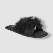 INC International Concepts Women's Black Slide Slippers Shoes Size 5-6