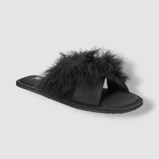 INC International Concepts Women's Black Slide Slippers Shoes Size 5-6