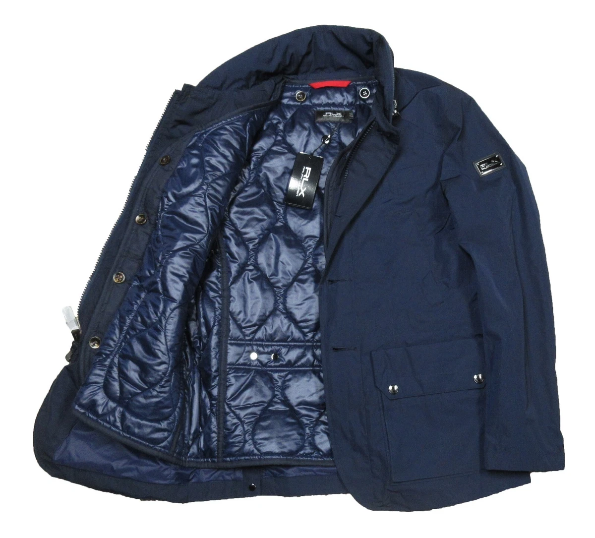 RLX Ralph Lauren Men s Navy 3 In 1 Water Resistant Stow Away Hood