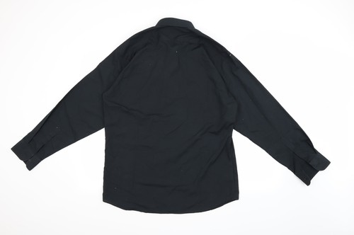 Marks and Spencer Mens Black Polyester blend Size M Collared - Picture 2 of 12