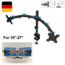 Dual Monitor Schwenkarm Tisch Halterung Doppel Halter Bildschirm Ständer 2x 8KG
