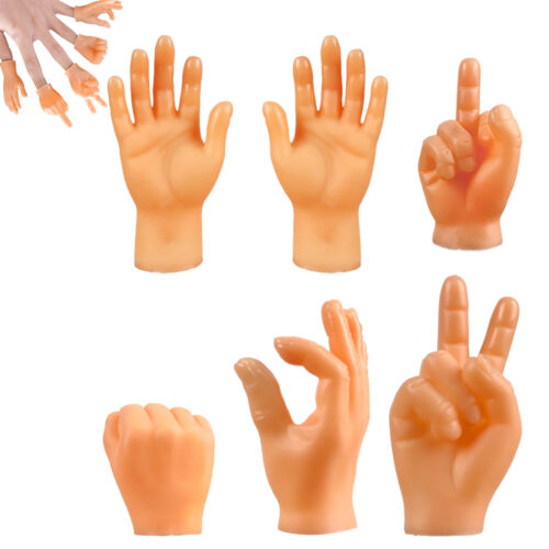 Mini Hands for Fingers Pack of 6 Finger Toys Small Hands for Cats, Children - Photo 1/11