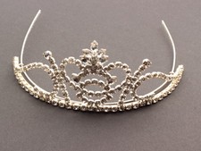 Vintage Czech handmade crystal glass strass rhinestone tiara headpiece crown b