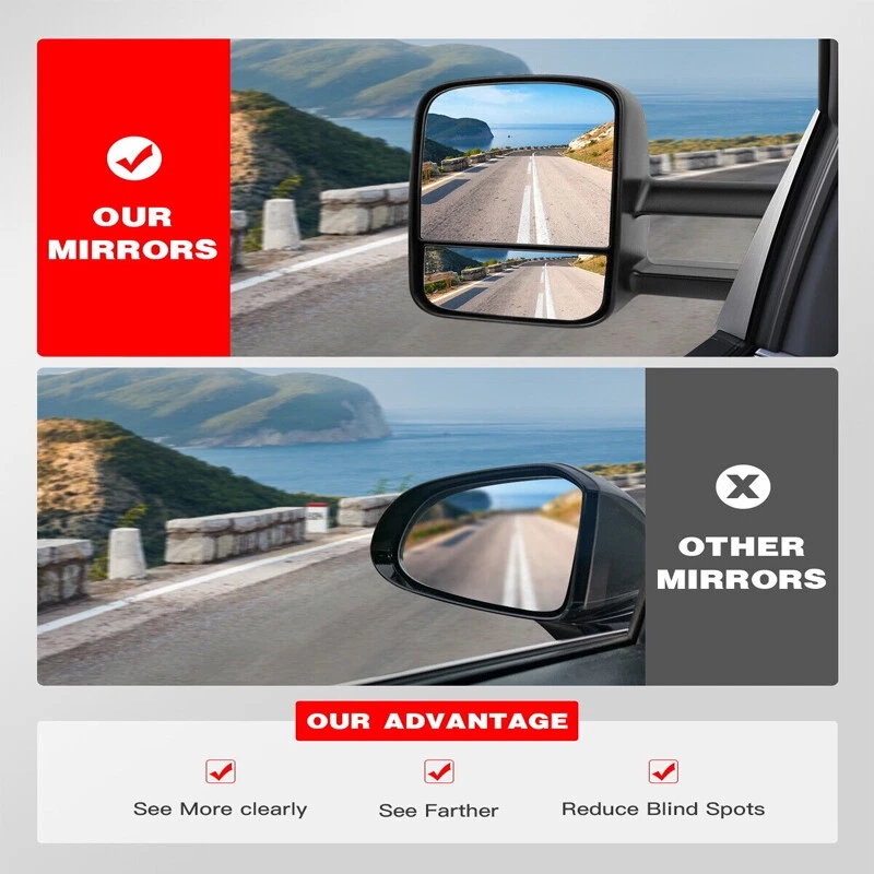 Power Tow Mirrors For 88-98 Chevy/GMC C/K 1500 2500 3500 Pickup Pair — 第 3/4 张图片