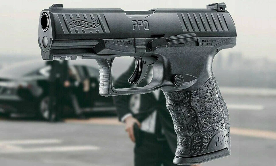 Pistola de paintball Umarex T4E Walther PPQ M2 .43 Cal con paquete de 50 bolas de goma Foto 2 de 4