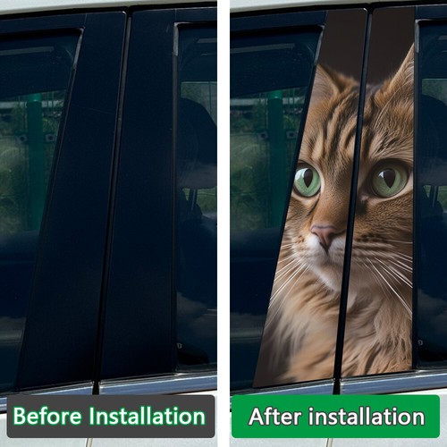 2x Cat Car Stickers B-pillar Cover Scratches Waterproof Durable Decoration - Picture 3 of 9