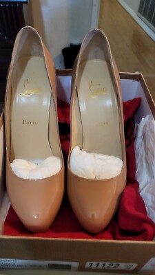 CHRISTIAN LOUBOUTIN LADY PEEP 150 PATENT CALF PK20 NUDE 6248 SIZE
