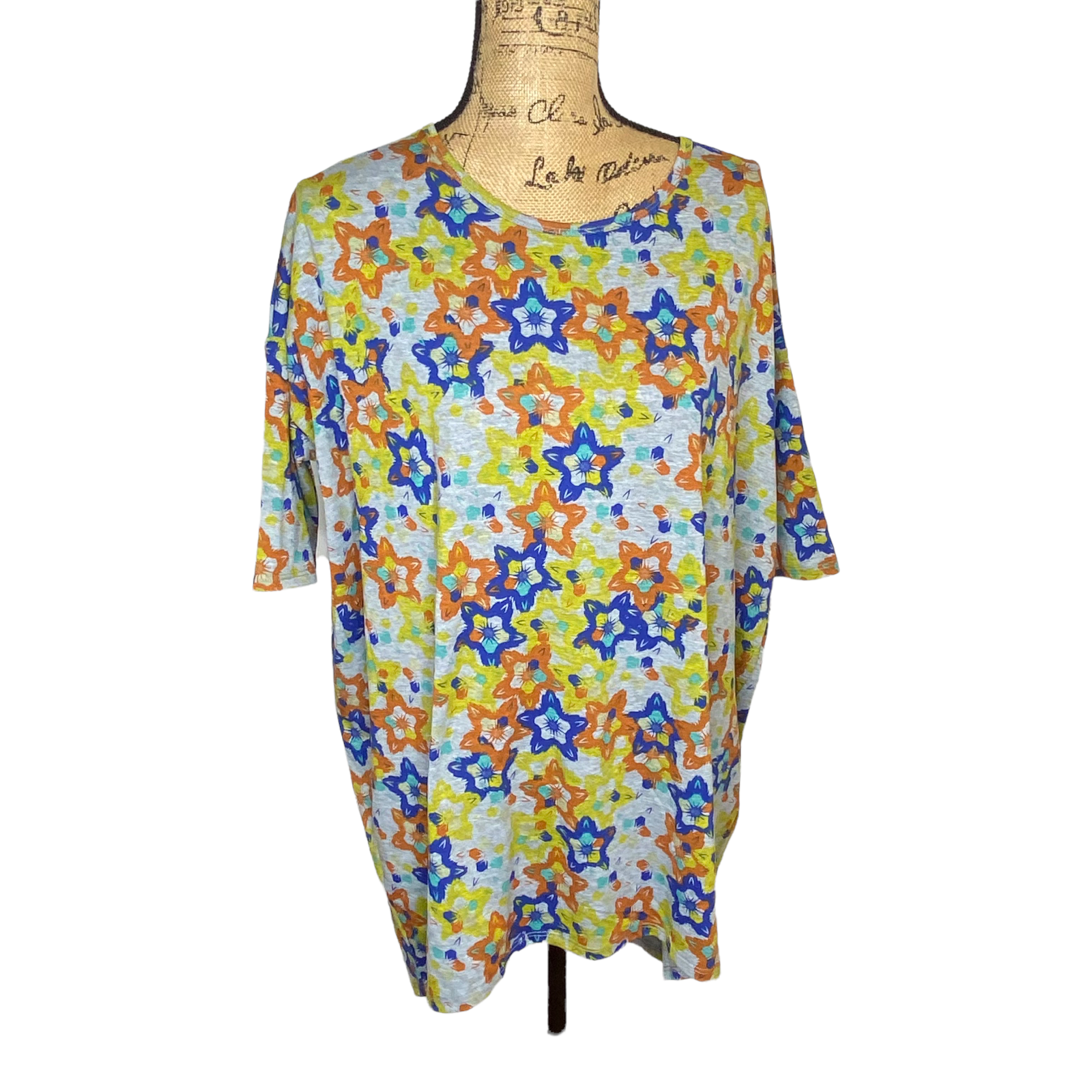 Lularoe Irma Tunic Womens Size Small Multicolor Colorful Loose Stretch (1328)