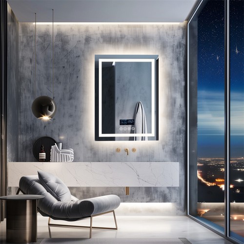 LUVODI Bluetooth LED Bathroom Mirror Dual Lights Anti-Fog Makeup Mirror Music - Picture 8 of 22