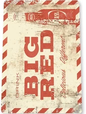 Big Red Tin Sign 11x8 Inch It’s Delicious And Different Soda pop ad Bar Decor