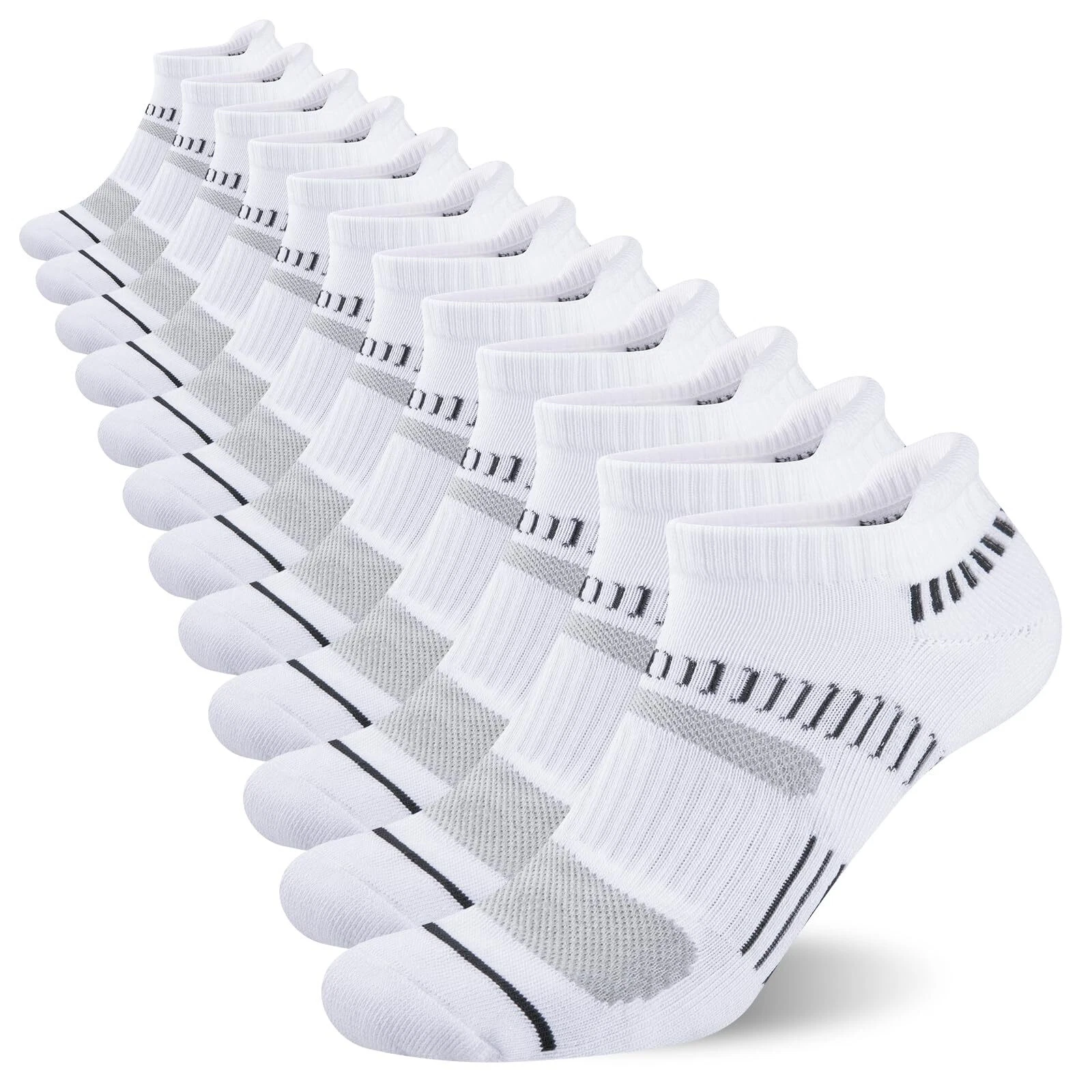Mens Ankle Socks Athletic Cushioned Breathable Low Cut Tab With Arch Support ...