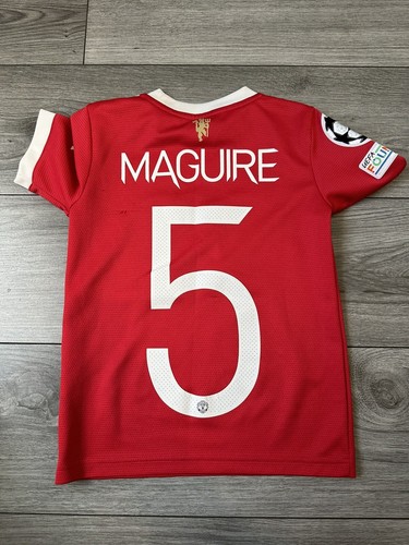 Boys Manchester United 21/22 Champions League Home 7-8 Years ‘Maguire’ 5 (21) - Picture 5 of 7