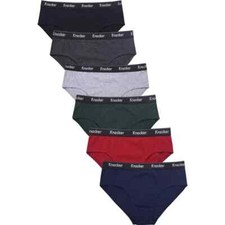 6 Pack Mens Bikinis Underwear 100 Cotton W/Band Plain Knocker Size Medium 32-34