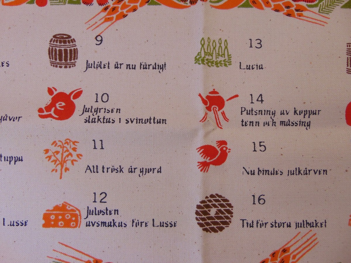 Vintage Swedish Advent Calendar 24 Days of Christmas Janne Martin  Handprinted | eBay