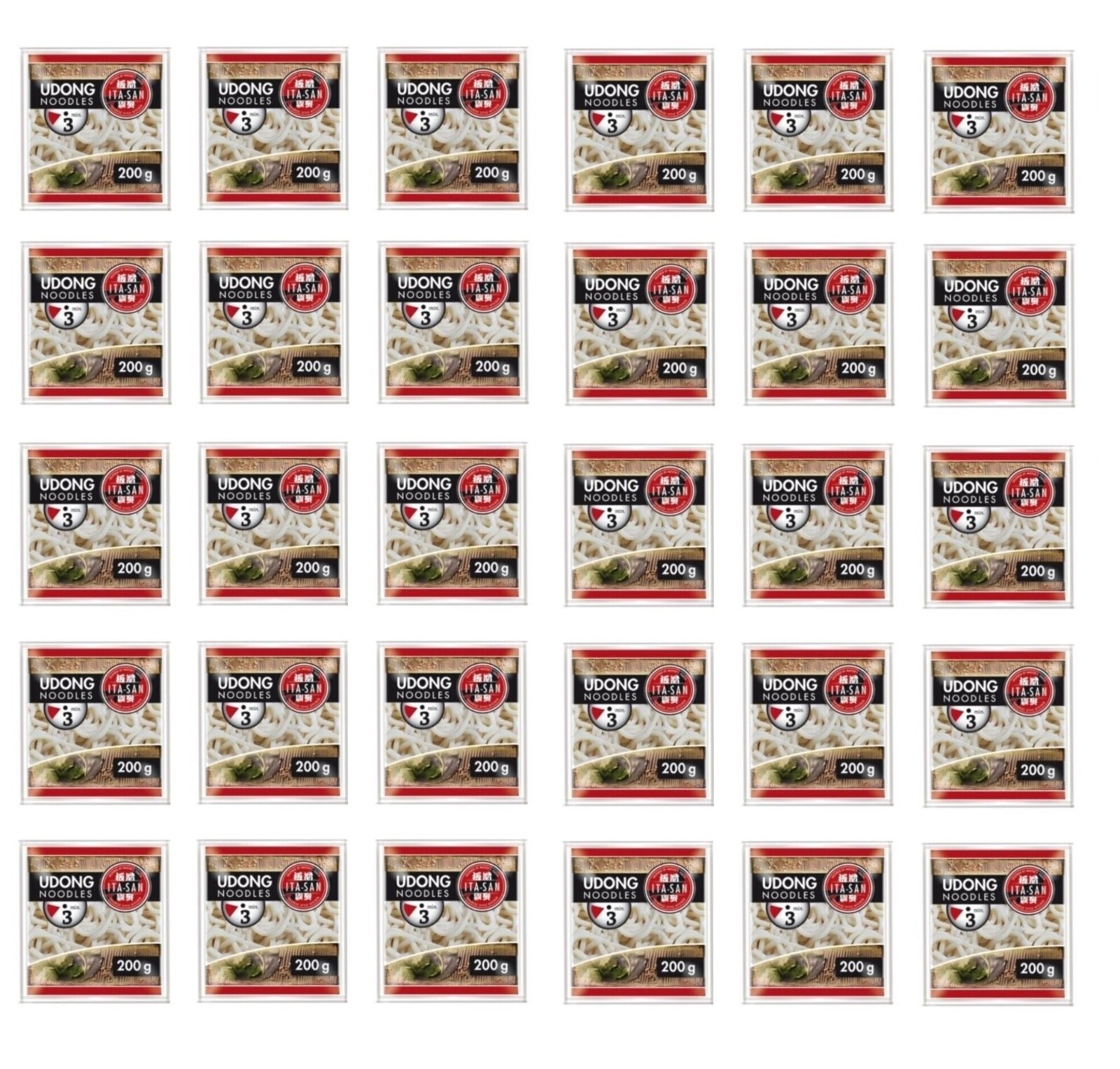 Udon Nudeln Bigpack: 30 x 200g Udonnudeln für Ramen Nudelsuppe frisch Ita-San