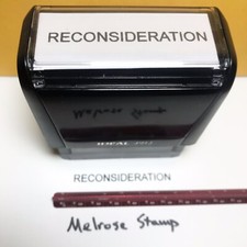 Reconsideration Rubber Stamp Black Ink Self Inking Ideal 4913