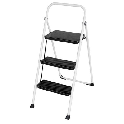 AmeriHome Metal Folding Utility Step Stool Ladder 41' Building Material 3-Step