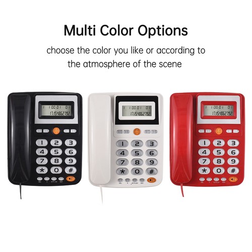 Desktop Corded Landline Phone Big Button with Flash/ Redial/ Hands Free Q9Q1 - Picture 10 of 12