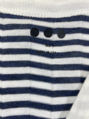 Three Dot Woman Navy White Lightweight Long Sleeve Button Up Cardigan Sweater XS - Picture 2 of 8