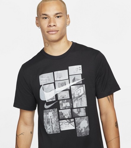 Nike Men's One City Basketball Short Sleeve CrewneckTee Black/Grey M - Picture 4 of 7