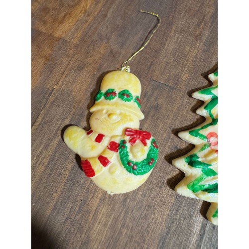 Set of 4 Vintage Christmas Ornaments – Snowman, Tree, Sleigh, and Reindeer - Picture 6 of 6