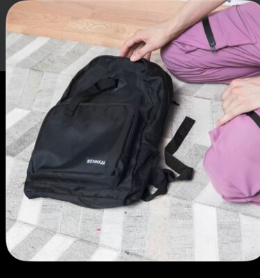 New black Bennkai Foldable Backpack travel Sack $40 Retail Lightweight Canvas