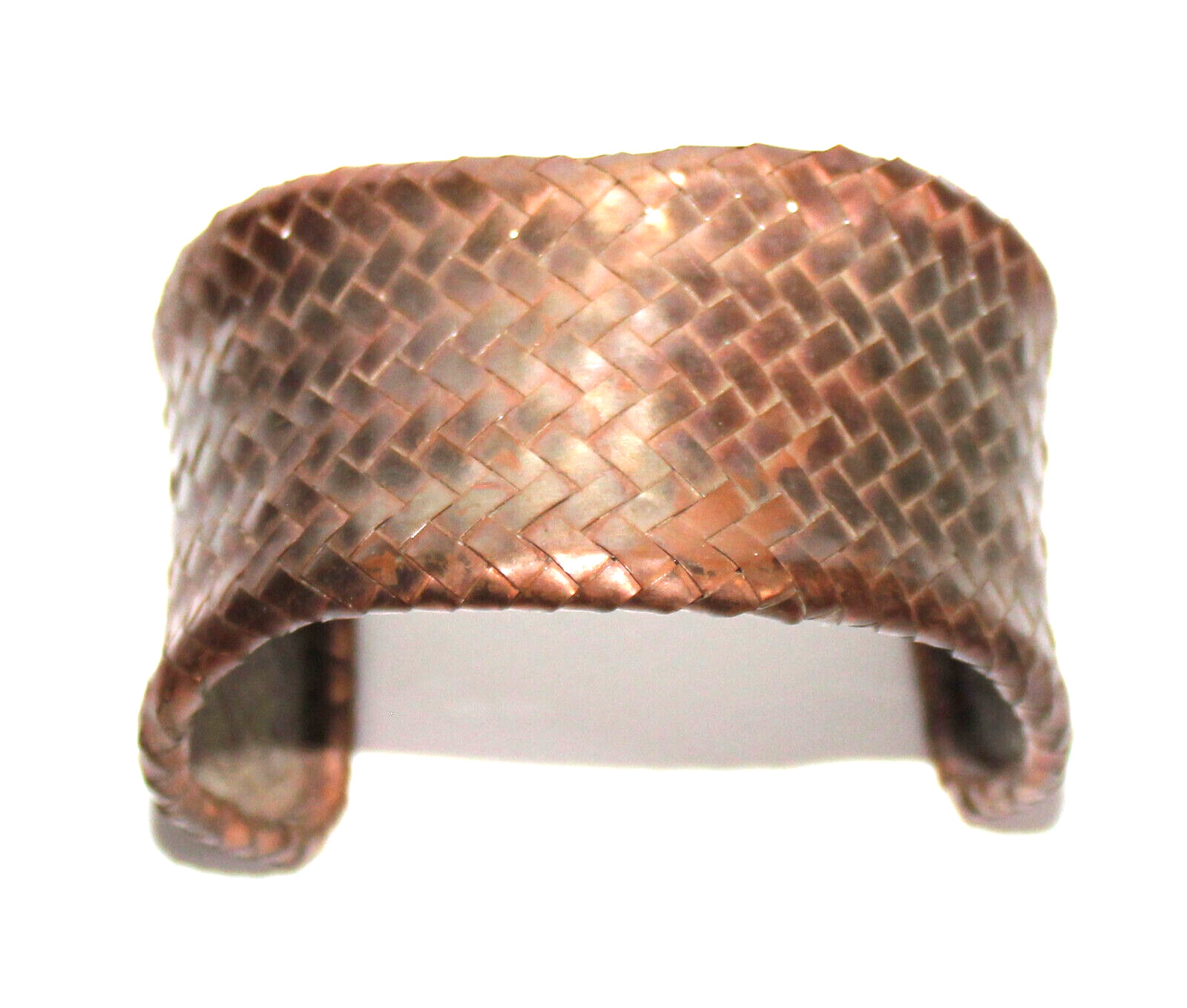 Vintage Copper Weaved Statement Cuff Bracelet CSM2 - image 1