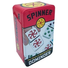 Spinner Colored Dot Dominoes Set with 66 Tiles Wild Gameplay for All Ages