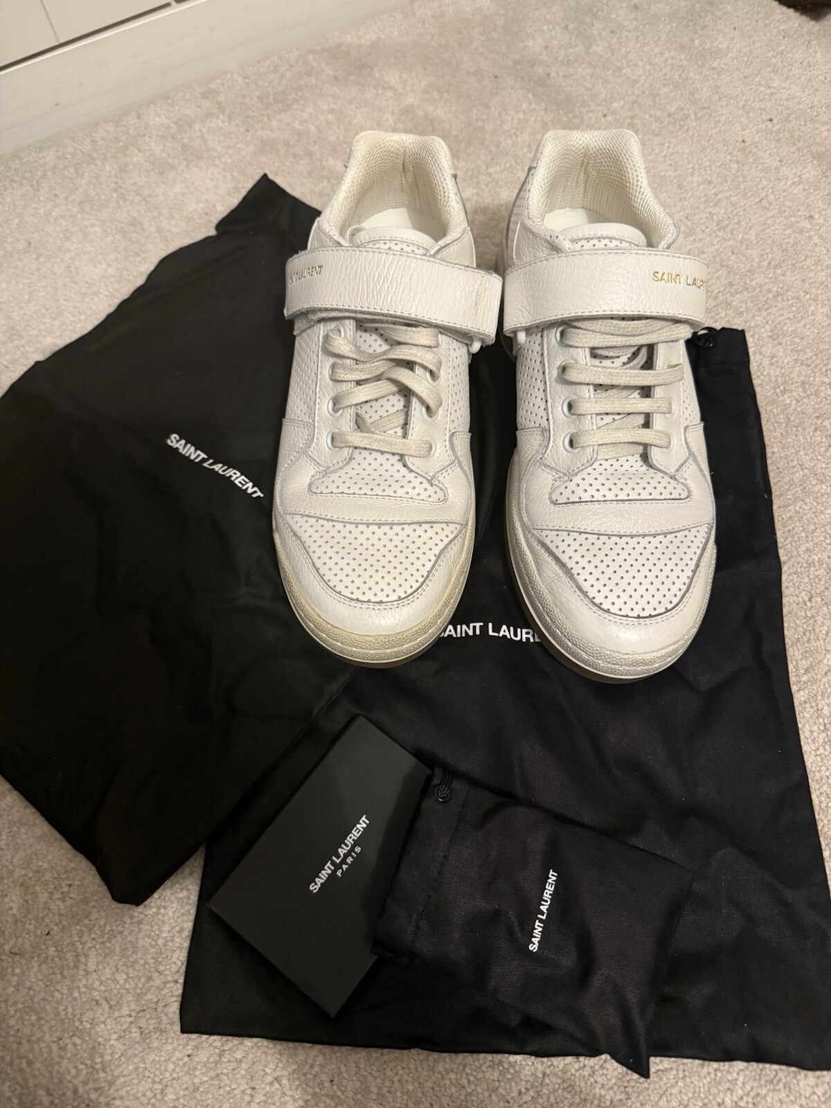 Scarpe da ginnastica basse Saint Laurent SL24 vintage bianche prezzo consigliato £ 650 EU38