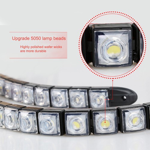 2PCS 12V LED Strip DRL Daytime Running Lights Fog For Car Lamp Driving White QW - Picture 4 of 10