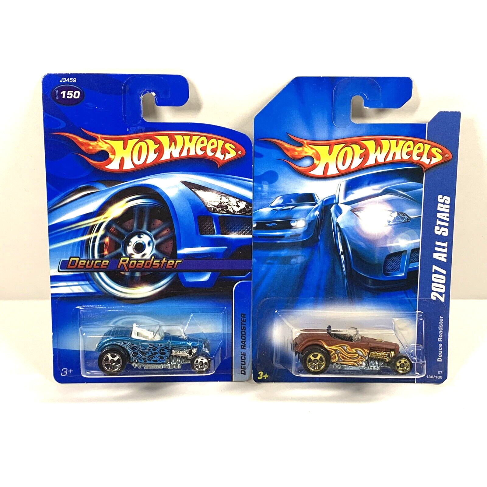 Mattel Hot Wheels Lot Of 2 Deuce Roadster Toy Cars: 2006 & 2007 - Ages 3+