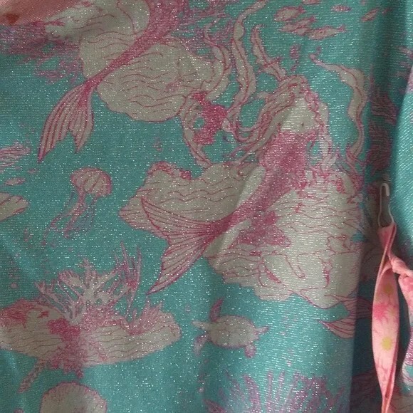 LOVESHACKFANCY X HURLEY UNDER THE SEA MERMAID CROPPED BOMBER JACKET Size S NWT image 3