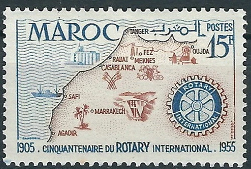 Marokko - 50 Jahre Rotary International postfrisch 1955 Mi. 387