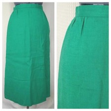Vintage York Fair Green Pencil Skirt with Lining Size XS Waist 26"