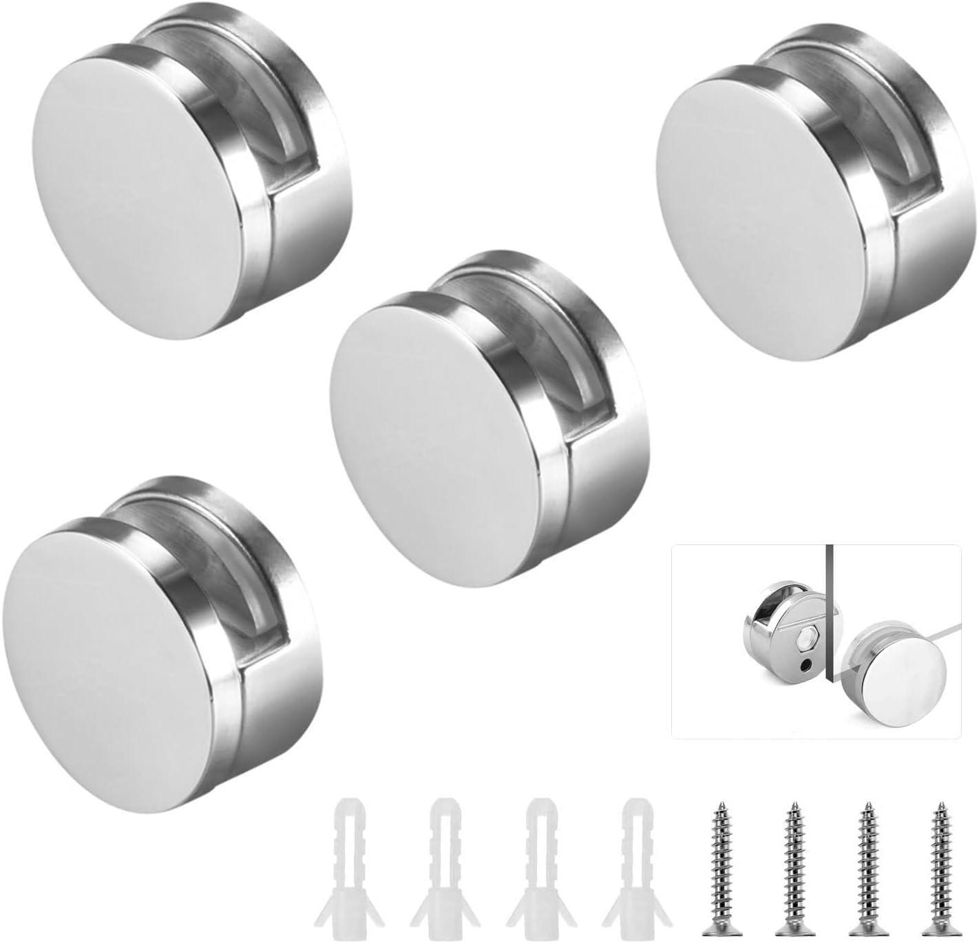 4 Pcs Glass Clamp Bathroom Mirror Clips Zinc Alloy Glass Clip Shelf Support for