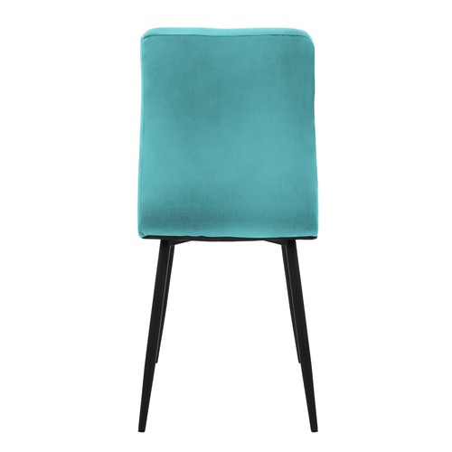 Set 4x sillas de comedor azul petróleo de terciopelo diseño ergonómico moderno - Imagen 4 de 7