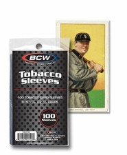 100 (1 PK) BCW Tobacco Baseball Card Soft Clear Archival Insert Sleeves