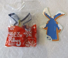 Dutch Bros 2024 Cookie Cutter Ornament Blue Windmill - NEW With Windmill Sticker