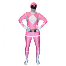 Adult Pink Power Ranger Morphsuit Women Superhero Costume Skin Suit XXL