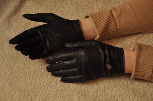 Women Italian Lambskin nappa Leather short Slk Lined / unlined wrist Gloves - Picture 3 of 5