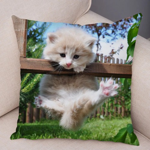 Funny Cute Cat Pillowcase Lovely Pet Animal Print Pillow Case Cushion Cover - Picture 62 of 72