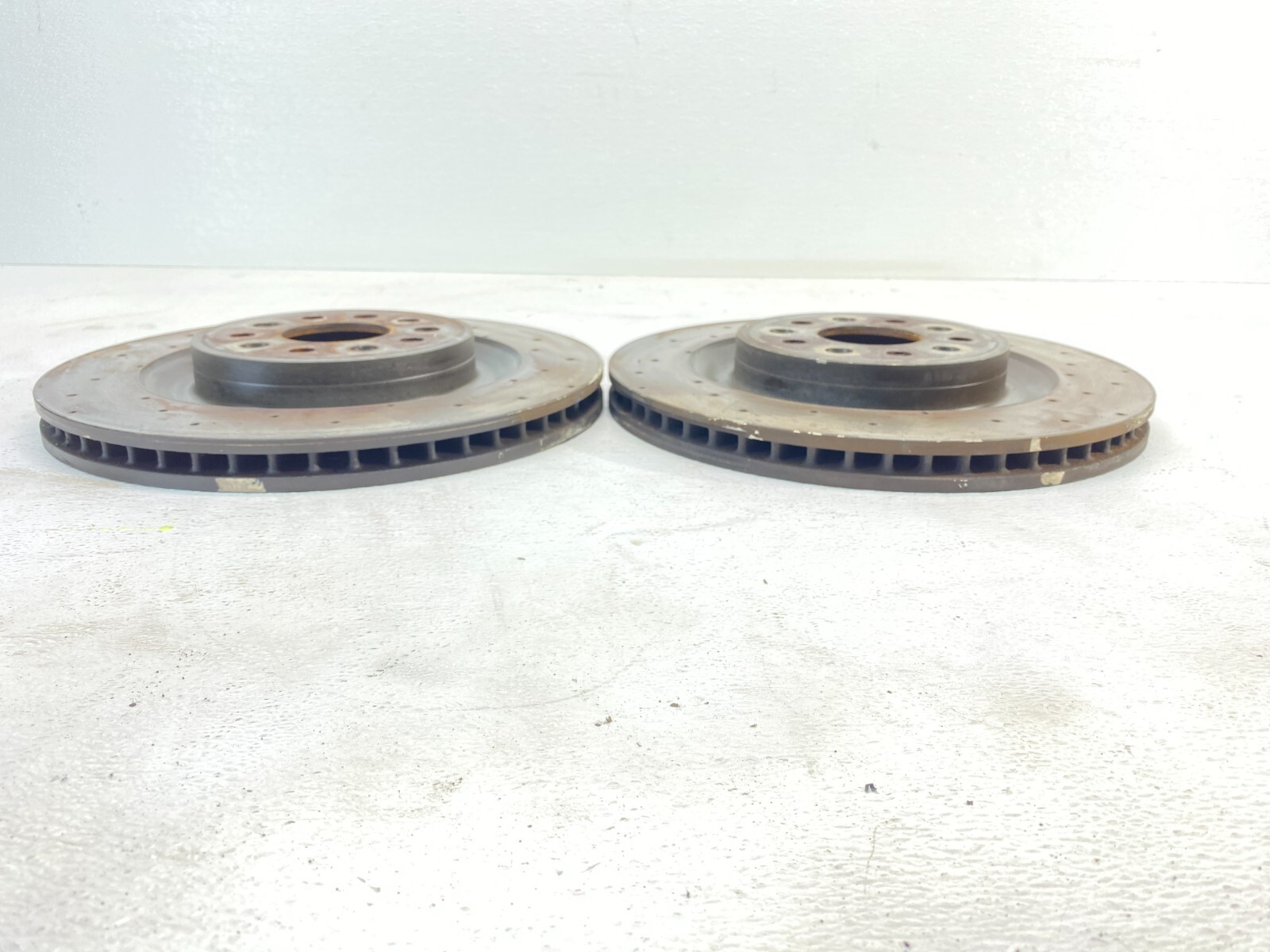 14-21 Maserati Quattro Ghibli Rear Left Right Slotted Brake Disc Rotor Set OEM✅