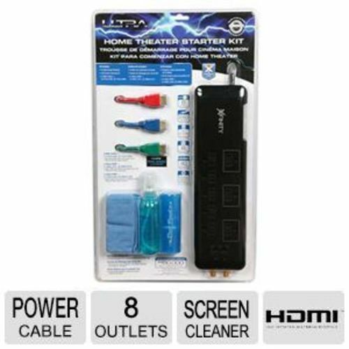 Power Strip Surge Protector 8 Outlets +3Pk 6ft/3ft HDMI cable + LCD Cleaning Kit - Picture 1 of 6