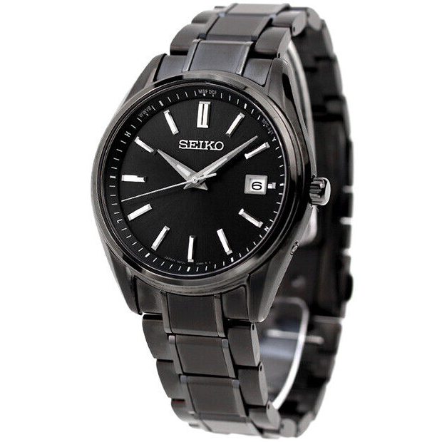 SEIKO セイコーインスツル SEIKO SELECTION SBTM343 Titanium Radio Solar Watch All Black 39.5